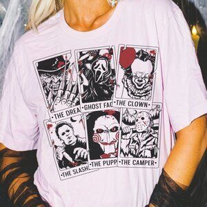 Red Fright Night Tarot Cards Pink T Shirt